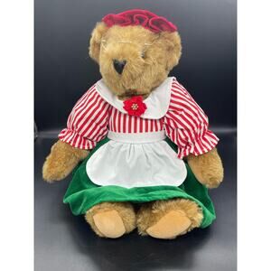 Vintage Vermont Teddy Bear Articulated / Original Clothing See Photo Skirt Holes